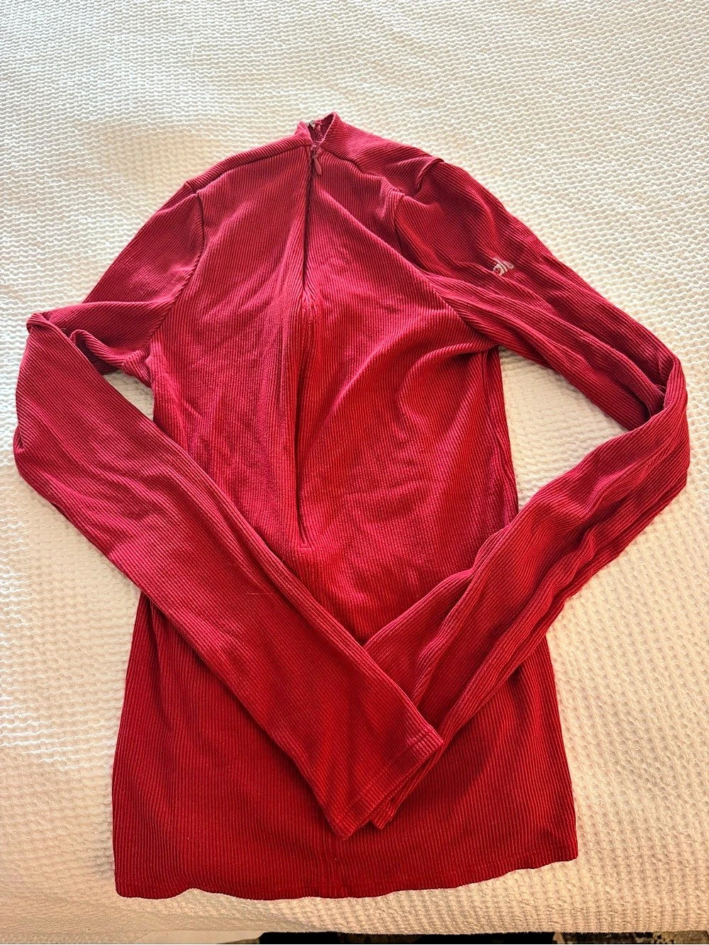 alo Long Sleeve in Red with half zipper